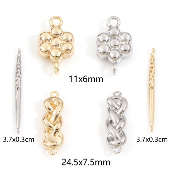 Picture of Brass Connectors Charms Pendants Real Gold Plated