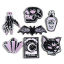 Picture of Acrylic Halloween Pendants Skeleton Skull Halloween Bat Black & Purple