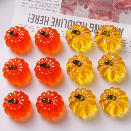 Resin Halloween Charms Pumpkin Multicolor 3D 22mm x 20mm
