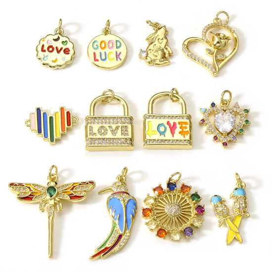 Picture of Brass Charms 18K Real Gold Plated