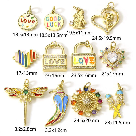 Picture of Brass Charms 18K Real Gold Plated