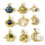 Immagine di Ottone Galassia Charms Pianeta 18K Vero Oro Placcato Trasparente Cubic Zirconiae 1 Pz
