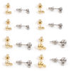 Picture of 304 Stainless Steel Ear Post Stud Earring With Loop Connector Accessories Round With Stoppers