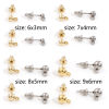 Picture of 304 Stainless Steel Ear Post Stud Earring With Loop Connector Accessories Round With Stoppers