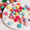 Picture of Acrylic Beads For DIY Jewelry Making At Random Mixed Color Bowknot Flower Rubberized
