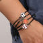 Picture of Sport Waved String Braided Friendship Bracelets Black Football Basketball Adjustable