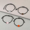 Imagen de Deporte Pulseras de la Amistad Ola Negro Fútbol Baloncesto Ajustable 1 Unidad