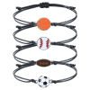 Imagen de Deporte Pulseras de la Amistad Ola Negro Fútbol Baloncesto Ajustable 1 Unidad