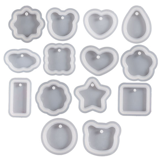 Picture of Silicone Resin Mold For Keychain Necklace Earring Pendant Jewelry DIY Making White