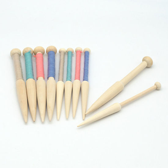 Picture of Wood Short Rod Needle Shuttle Weaving Tools DIY Woven Scarf Tapestry Loom Natural
