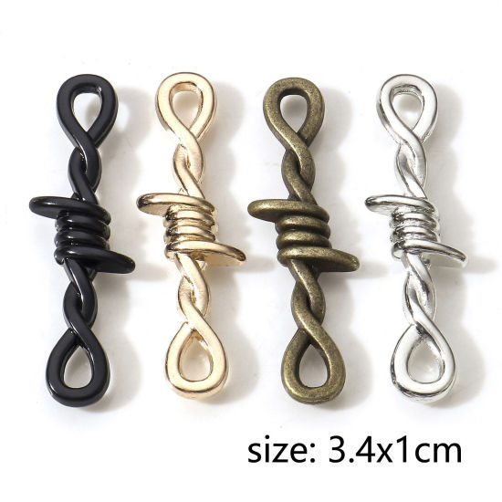 Picture of Zinc Based Alloy Gothic Connectors Charms Pendants Multicolor Thorns Infinity Symbol 3.4cm x 1cm