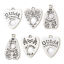 Imagen de Zamak Colgantes Charms Plata Antigua Tabla de Espiritismo Corazón 10 Unidades