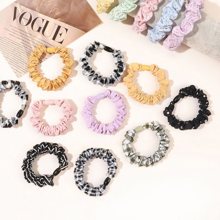 Chiffon Simple Ponytail Holder Hair Ties Band Scrunchies Multicolor Pentagram Star Dot Elastic