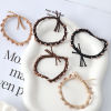 Picture of Polyester Stylish Ponytail Holder Hair Ties Band Scrunchies Multicolor Braided Weave Textured Elastic Clear Rhinestone