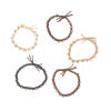 Picture of Polyester Stylish Ponytail Holder Hair Ties Band Scrunchies Multicolor Braided Weave Textured Elastic Clear Rhinestone