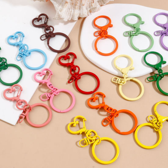 Picture of Zinc Based Alloy Keychain & Keyring At Random Mixed Color Dot Painted