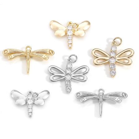 Latón Insecto Colgantes Charms Oro Real Chapado 2 Unidades