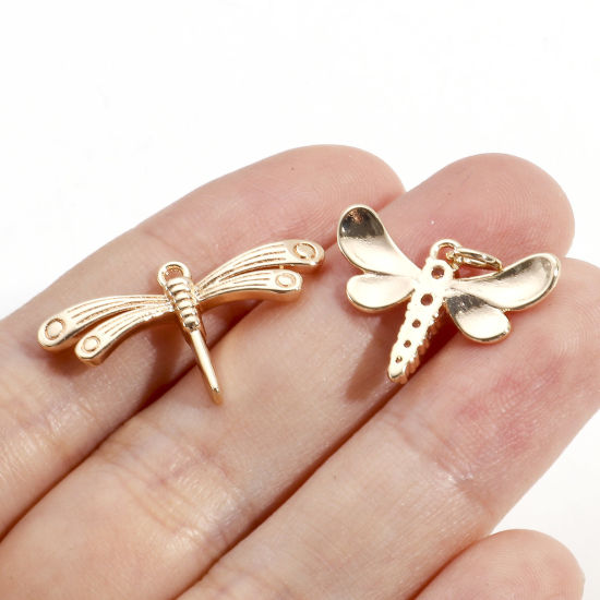 Immagine di Ottone Insetto Charms Vero Oro Placcato 2 Pz