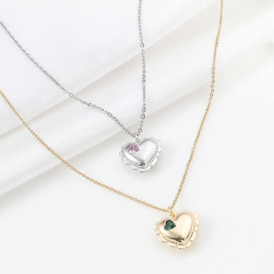 Immagine di Ottone San Valentino Charms Cuore Vero Oro Placcato Filigrana Multicolore Cubic Zirconiae 16mm x 15mm, 2 Pz