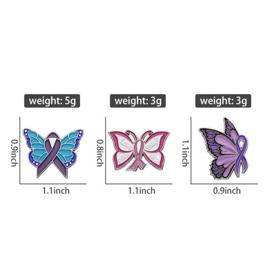 Imagen de Insecto Pin Broches Mariposa Cinta Multicolor Esmalte 1 Unidad