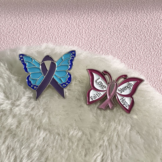 Imagen de Insecto Pin Broches Mariposa Cinta Multicolor Esmalte 1 Unidad
