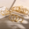 Picture of Eco-friendly Vacuum Plating Stylish Simple 18K Gold Plated 304 Stainless Steel Knot Cross Open Bangles Bracelets For Women Party