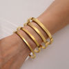 Picture of Eco-friendly Vacuum Plating Stylish Simple 18K Gold Plated 304 Stainless Steel Bangles Bracelets Unisex Party