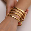 Picture of Eco-friendly Vacuum Plating Stylish Simple 18K Gold Plated 304 Stainless Steel Bangles Bracelets Unisex Party