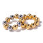 Imagen de Enchapado al Vacío Ecológico Elegante Sencillo 18K Oro Real Chapado Cobre Elástico Bola Anillos con Cuentas Para Mujeres 1 Unidad