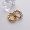 Изображение Экологически чистое вакуумное покрытие Стильный Простой 18K настоящее золото с покрытием Медь Упругий Cфера Бисерные Кольца Для женщин 1 ШТ