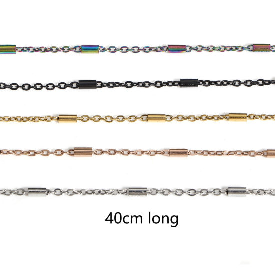 Imagen de 304 Acero Inoxidable Cable Cadena Cruz Collares 40cm longitud, 1 Unidad