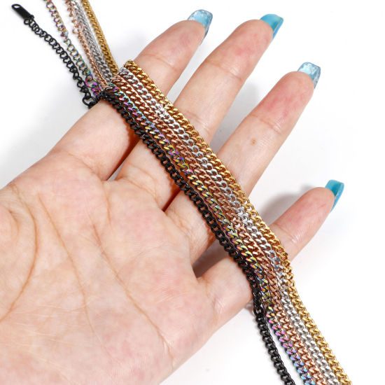 Immagine di 304 Acciaio Inossidabile Catena Singolare Collana 40cm Lunghezza, 1 Pz