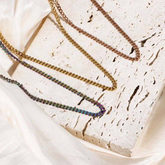 Immagine di 304 Acciaio Inossidabile Catena Singolare Collana 40cm Lunghezza, 1 Pz