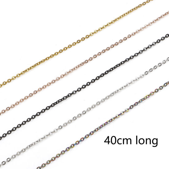 Picture of 304 Stainless Steel Link Cable Chain Necklace For DIY Jewelry Making 40cm(15 6/8") long