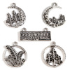 Bild von Zinklegierung Charms Antiksilber Wald 10 Stück