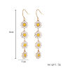 Picture of Brass Pastoral Style Tassel Earrings Gold Plated Multicolor Daisy Flower Enamel
