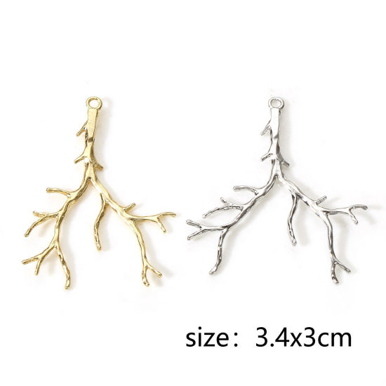 Picture of Brass Pendants Real Gold Plated Branch 3.4cm x 3cm