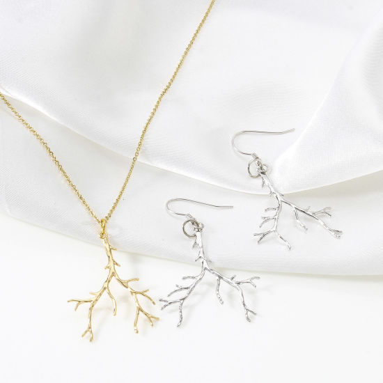 Picture of Brass Pendants Real Gold Plated Branch 3.4cm x 3cm