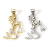 Picture of Brass Fairy Tale Collection Charm Pendant Real Gold Plated Mermaid Micro Pave Clear Cubic Zirconia 26mm x 14mm