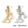 Picture of Brass Fairy Tale Collection Charm Pendant Real Gold Plated Mermaid Micro Pave Clear Cubic Zirconia 26mm x 14mm