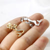 Picture of Brass Fairy Tale Collection Charm Pendant Real Gold Plated Mermaid Micro Pave Clear Cubic Zirconia 26mm x 14mm