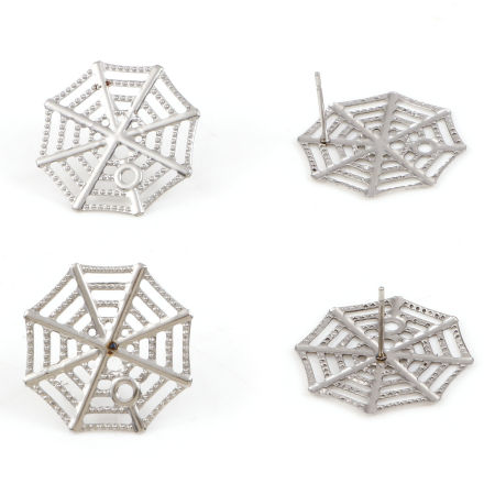 304 Acero Inoxidable Pendiente de Poste de Oreja para Accesorios de Fabricación de Joyas de Bricolaje Tono de Plata 22mm x 22mm, Post/ Wire Size: (21 gauge), 10 Unidades