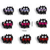 Picture of Zinc Based Alloy Spacer Beads For DIY Jewelry Making Black Cat Animal Multicolor Rhinestone Enamel About 17mm x 16mm