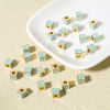 Picture of Brass Simple Beads For DIY Jewelry Making 18K Real Gold Plated Multicolor Cube Initial Alphabet/ Capital Letter Enamel Message " A-Z "
