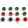 Picture of Natural Wood Spacer Beads For DIY Jewelry Making Round Multicolor Christmas Hats About 16mm Dia.