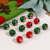 Picture of Natural Wood Spacer Beads For DIY Jewelry Making Round Multicolor Christmas Hats About 16mm Dia.