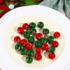 Picture of Natural Wood Spacer Beads For DIY Jewelry Making Round Multicolor Christmas Hats About 16mm Dia.