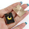 Picture of Zinc Based Alloy Tarot Charms Gold Plated Multicolor Rectangle Enamel 28mm x 19mm