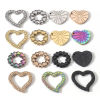 Picture of 304 Stainless Steel Valentine's Day Connectors Charms Pendants Round Heart
