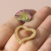 Picture of 304 Stainless Steel Valentine's Day Connectors Charms Pendants Round Heart